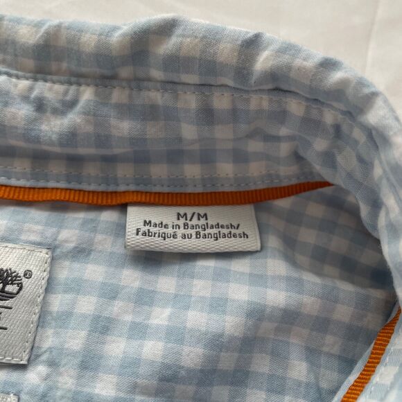 Timberland Regular Fit Blue Check Long Sleeve Button Up Shirt Size Medium Men's - Picture 8 of 12